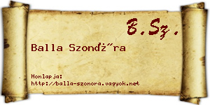 Balla Szonóra névjegykártya